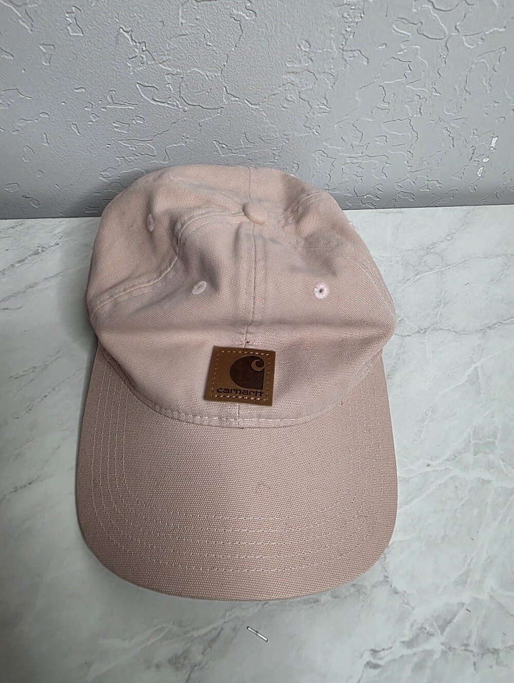Carhartt‎ Light Pink Canvas Strapback Hat with Leather Patch